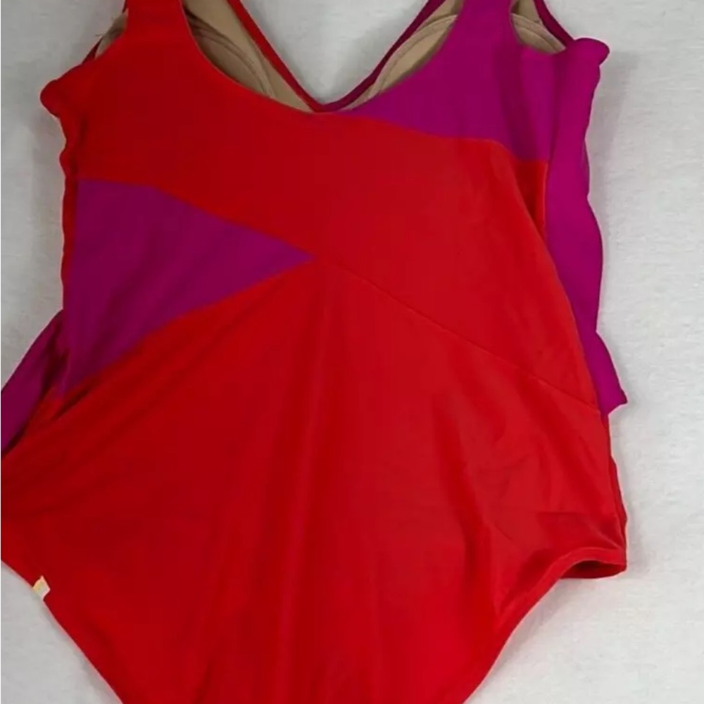 Summersalt NWT Perfect Wrap Swimsuit Women’s Size 14 in Hibiscus & Grapefruit - Picture 4 of 5